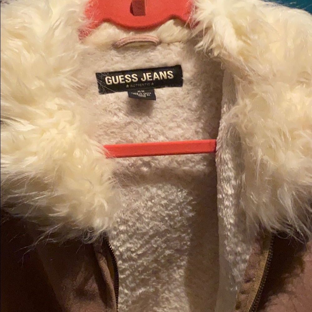Guess Jeans Vintage Vegan Fur Zip Up Jacket